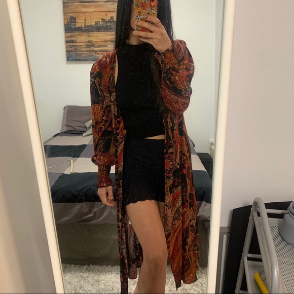 Zara Long Print Boho Button-Up Multicoloured Dress - Picture 10 of 14